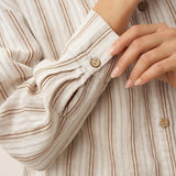 Linen Striped Drop Shoulder Shirt KENNEDY