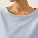 Linen White Boat Neck Oversized Top AVA