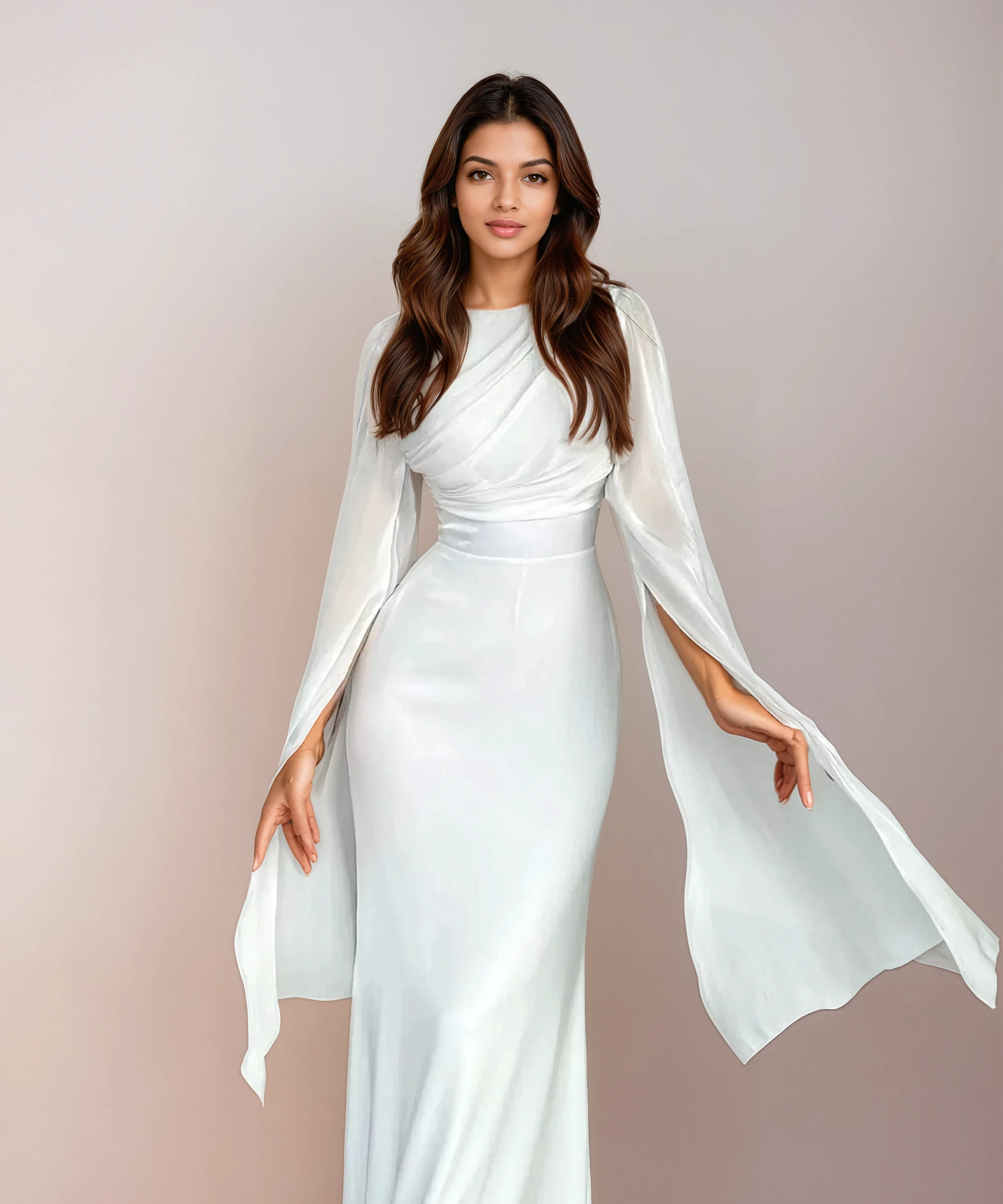 Isabella - Long Satin Dress