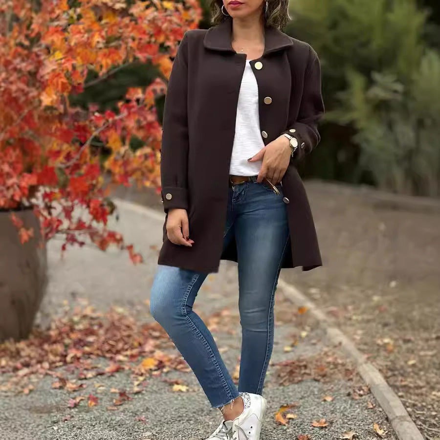 Corinne - Classic Button-Down Oversized Coat