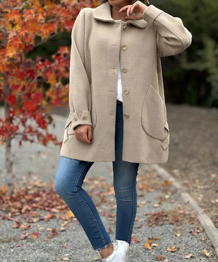 Corinne - Classic Button-Down Oversized Coat