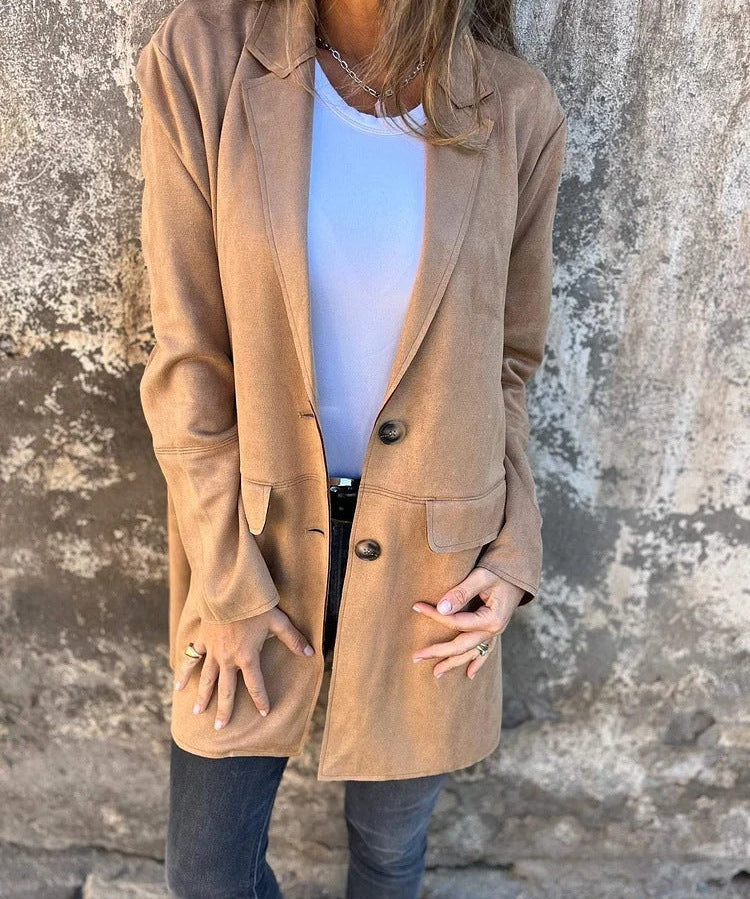 Maribelle - Long Suede-Look Coat
