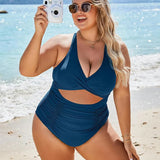 Maclair & Co. - Womens One Piece Swimsuits Push Up Tummy Control Bathing Suits V Neck Cutout Modest Swimwear