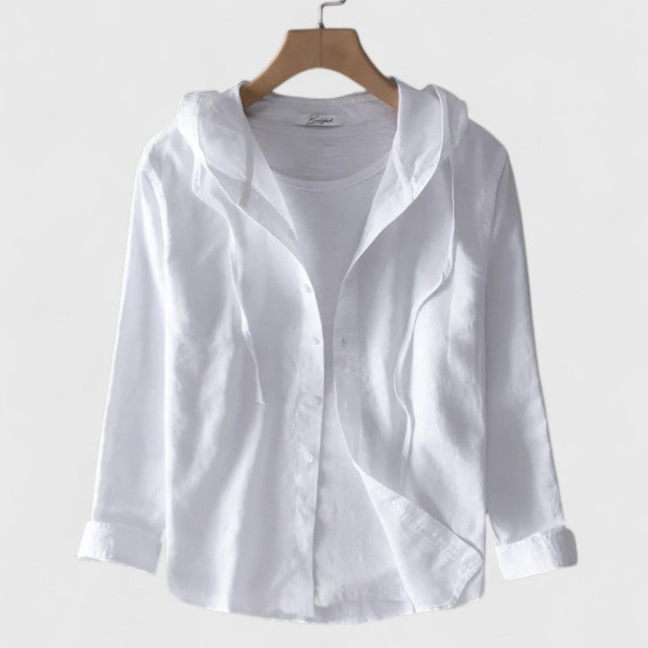 Demi - Elegant Hooded Blouse