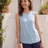 100% Linen Buttons Down Tank Top ERIN