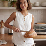 100% Linen Buttons Down Tank Top ERIN