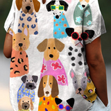 Tina - Dog Print Blouse