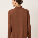 Wool Scarf Collar Long Sleeve Top ALESSIA
