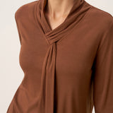 Wool Scarf Collar Long Sleeve Top ALESSIA