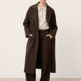 Wool Silk Double-Breasted Lapel Coat SAPPHIRE