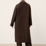 Wool Silk Double-Breasted Lapel Coat SAPPHIRE