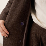 Wool Silk Double-Breasted Lapel Coat SAPPHIRE
