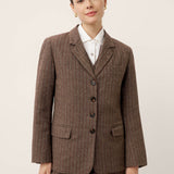 Wool Striped Notched Lapel Suit Blazer DAPHNE