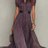 Ashley - Vintage Elegant Chiffon Maxi Dress