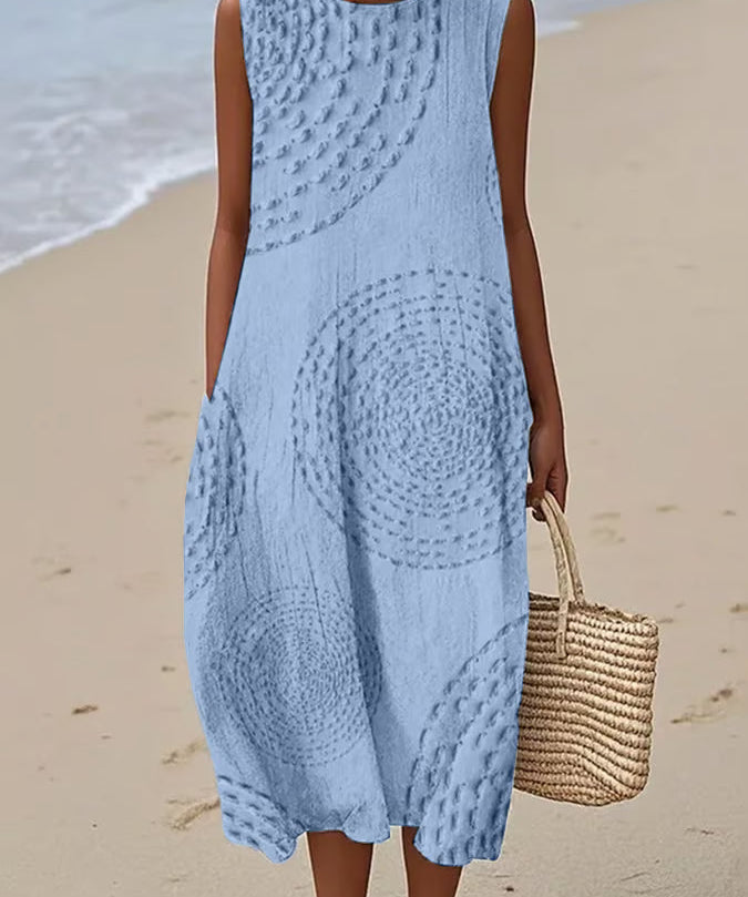 Hannah - Textured Sleeveless Maxi Dress