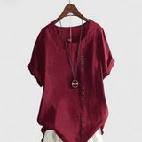 Elisavie - Comfortable Short Sleeve Blouse