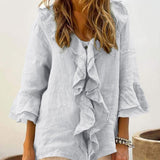 NADINE™ - Chic Bell Sleeve Ruffle Top