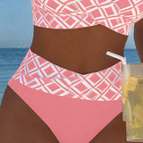 Sydney - Two-Piece Bikini with Cut-Out Bra and Diamond Pattern