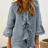 NADINE™ - Chic Bell Sleeve Ruffle Top