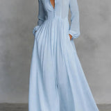 Christine - Flowing Button-Front Maxi Dress