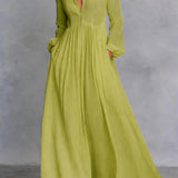 Christine - Flowing Button-Front Maxi Dress