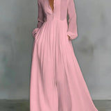Christine - Flowing Button-Front Maxi Dress