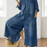 Monica - Denim Cotton Jumpsuit