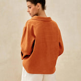100% Linen Draped Neck Top HOLLIS