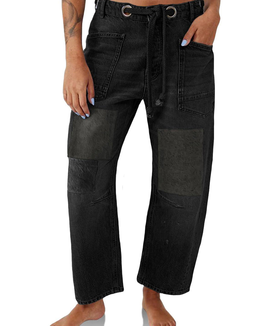 Margaret - Patchwork Drawstring Jeans